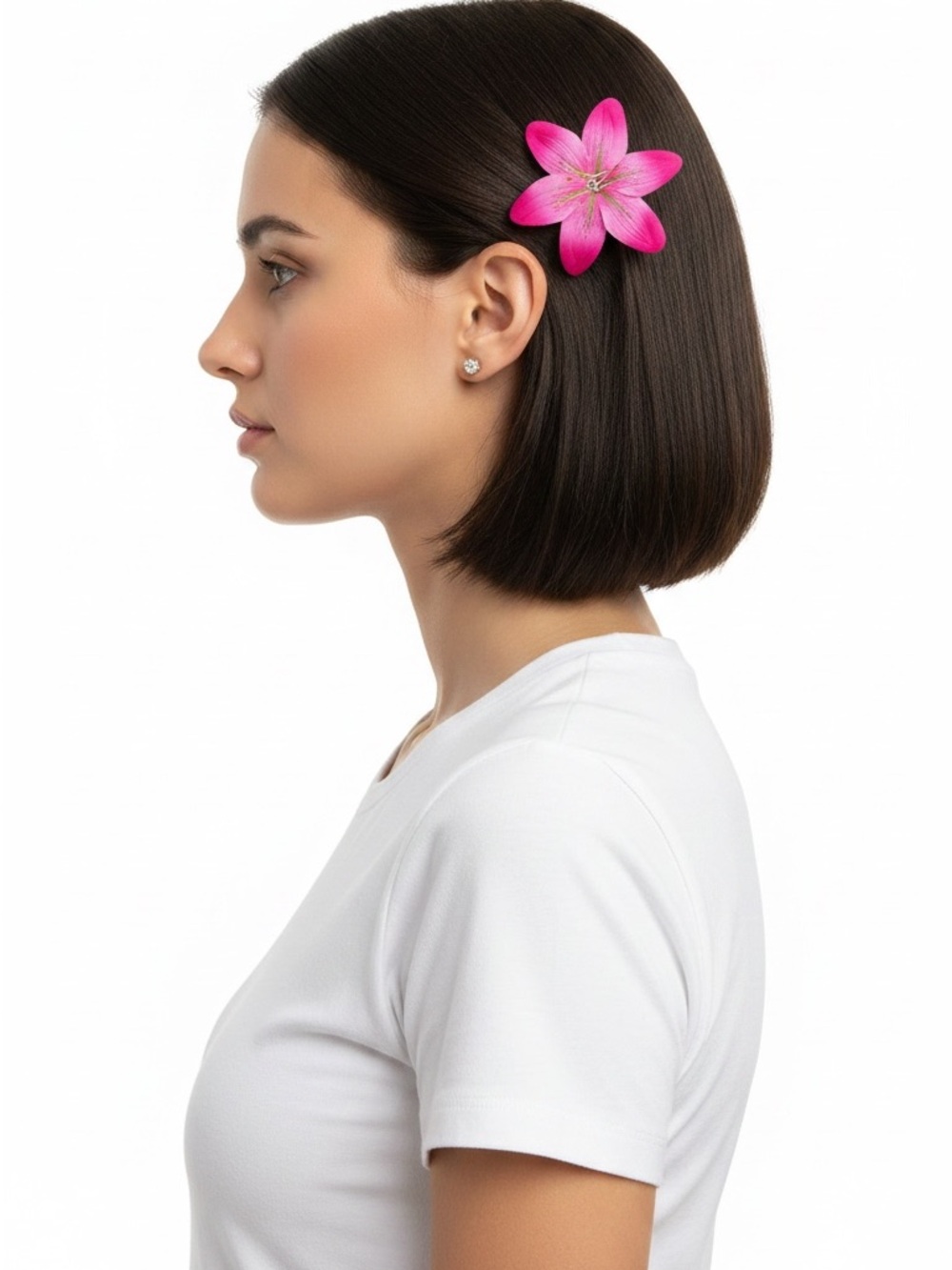 Hot Pink Orchid Tiger Lily Tiki Floral Flower Alligator Hair Clip Barbiecore